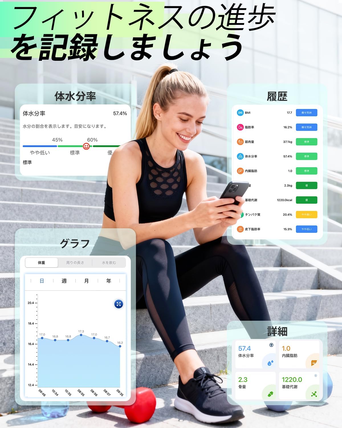 インボディ体組成計体重計 体脂肪計 アプリ Bluetooth スマホ Amazon | 体重計 INSMART 体組成計 体脂肪計 24項目測定 体重計 スマホ